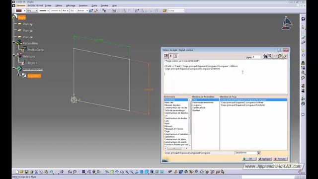 Tuto Catia V5 - un exemple simple d'application d'une règle смотреть онлайн