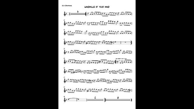 Fausto Papetti Windmills of your mind notes sax.Ноти для саксофона смотреть онлайн