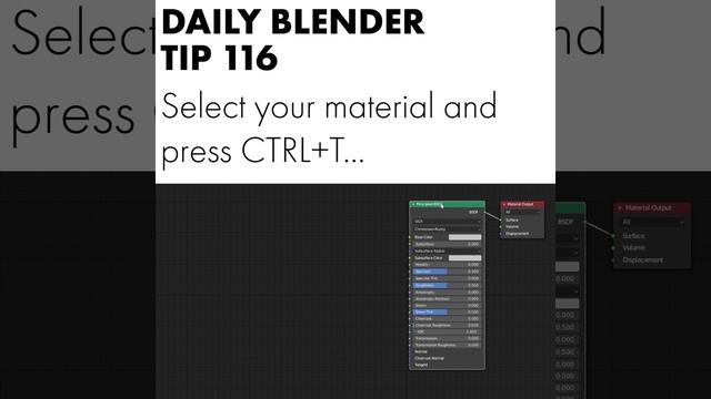 Daily Blender Tip 116 - Quickly Add Material Nodes With Node Wrangler Add-On смотреть онлайн