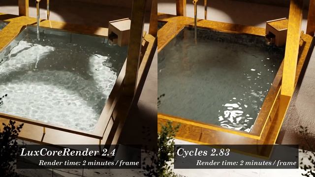 Blender Underwater Caustics - LuxCoreRender 2.4 vs Cycles 2.83 смотреть онлайн