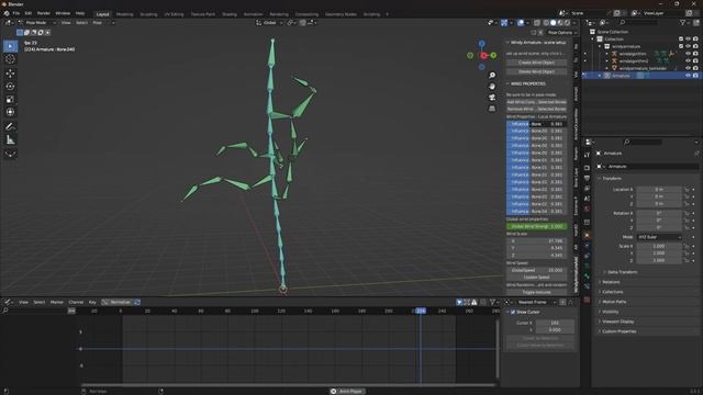 Add Adjustable Wind to Bones - Blender tutorial смотреть онлайн