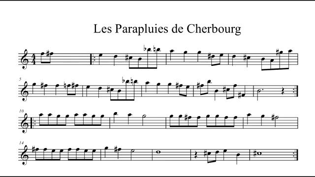 Les Parapluies de Cherbourg notes alto saksofon Ноты для альта саксофона смотреть онлайн