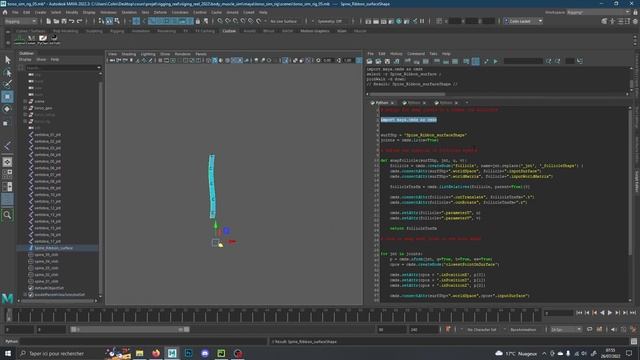 Torso muscles & skin simulation with nCloth - 02 Ribbon spine rig смотреть онлайн