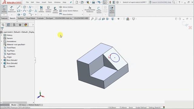 RAPID SKETCH TOOL - Solid Works Tutorial смотреть онлайн