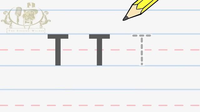 Write the letter T | Alphabet Writing lesson for children | The Singing Walrus смотреть онлайн