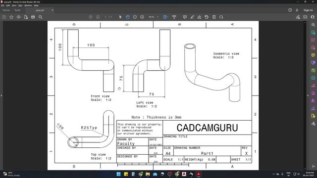 Pipe Design Use Only Rib & Slot in CATIA V5 Tutorial 26/Jan/2023 #catia #youtube #cad смотреть онлайн