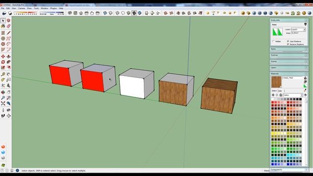 Tutorial español de Sketchup 2014 - 37 Aplicar materiales a grupos o componentes anidados смотреть онлайн