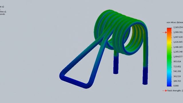 Solidworks Non-linear simulation of torsion spring смотреть онлайн