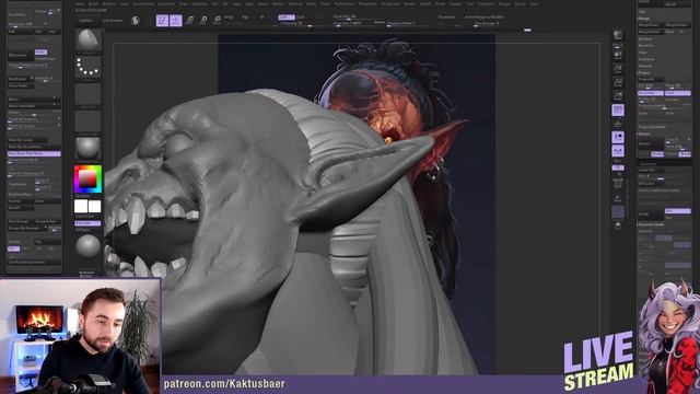Creature Sculpting in ZBrush | Live Stream смотреть онлайн