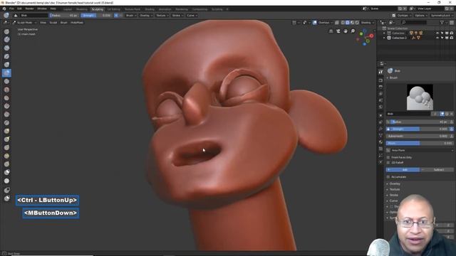 Full Tutorial How to make a human female head in Blender 2.8 смотреть онлайн