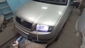 Шкода фабия, ремонт выхлопной системы, замена гофры.