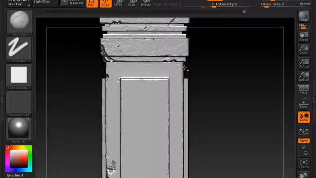 Zbrush - Design modeling techniques pillar cracks_Part 6. смотреть онлайн