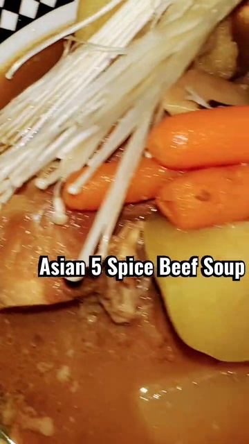Asian 5 Spice Beef Soup With Enoki Sprouts 🔥🔥🙏🇯🇲🇯🇲#shorts #cooking #viral #ytshorts