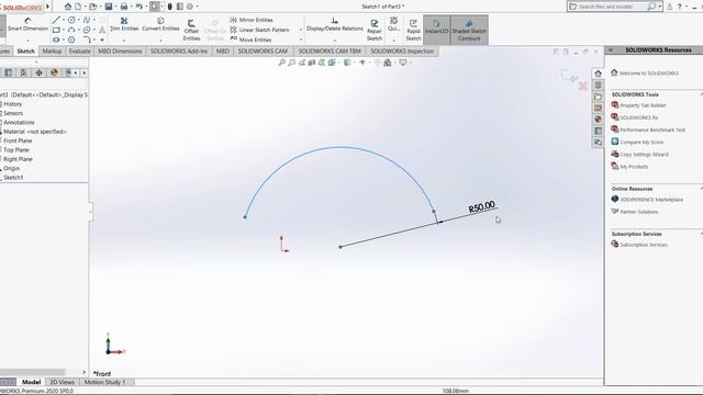Solidworks 2020 Tutorial in Hindi #7. Arc tool & Polygon Tool смотреть онлайн