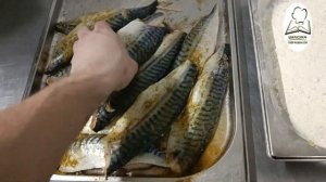 Жареное филе скумбрии с луком