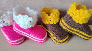 Детские пинетки / Мастер класс по вязанию детских пинеток