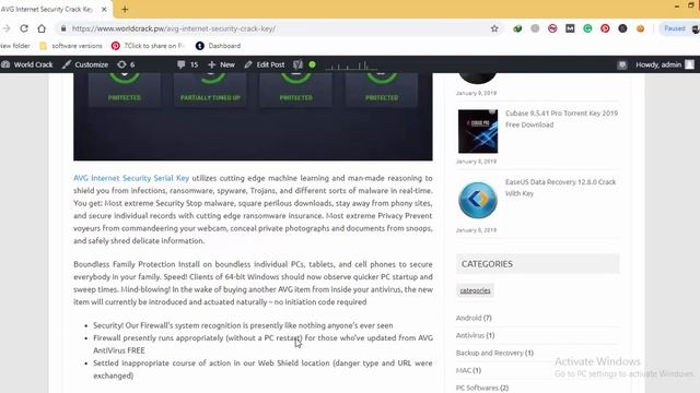 AVG Internet Security 19.1.3075 Crack + Torrent Key смотреть онлайн