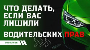 Лишили водительских прав: что делать?