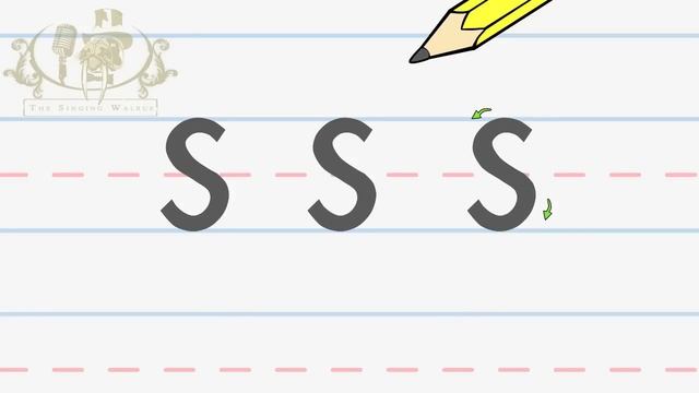 Write the letter S | Alphabet Writing lesson for children | The Singing Walrus смотреть онлайн