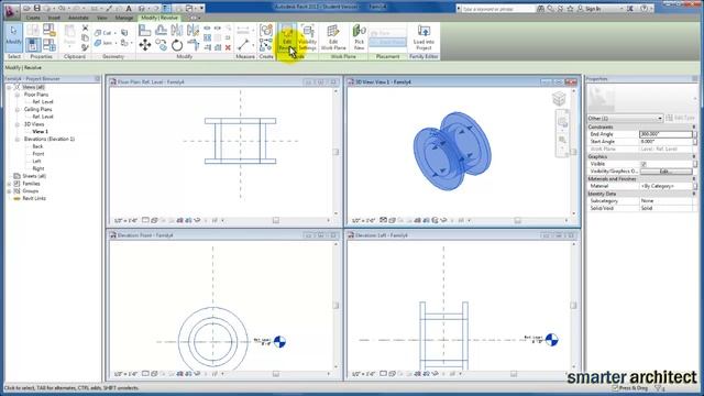 Revit Tutorials: Revit Forms - Revolve Tool смотреть онлайн
