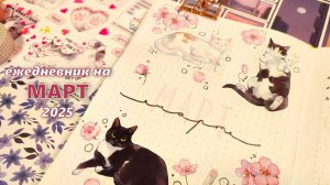 Как я веду ежедневник |🌸🐈МАРТ 2025 оформление ежедневника 🐈🌸|