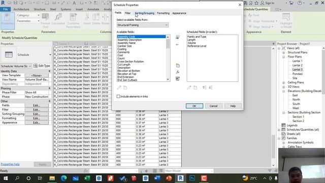 Membuat Tabel Volume Pekerjaan dan RAB Modeling REVIT смотреть онлайн