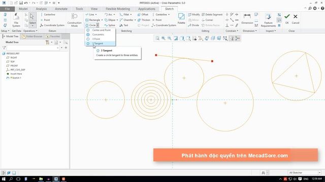 Tài Liệu Creo 5.0, Creo 6.0 | Bai 06 -Đường tròn và Cung tròn Trong Creo Parametric смотреть онлайн