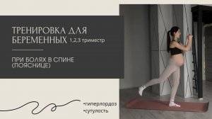 Тренировка для беременных при болях в спине (пояснице) стоя, 1-3 триместры!