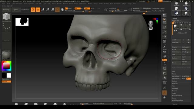51 Zbrush Zremesh, Zremesher Guide, Polypaint for Zremesh -Creating the Skull смотреть онлайн