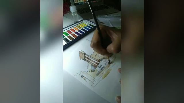 Easy Watercolor: Columns using Bento Picasso смотреть онлайн