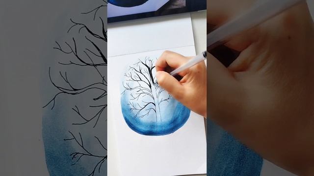 Рисую акварелью #рисунки #арт смотреть онлайн