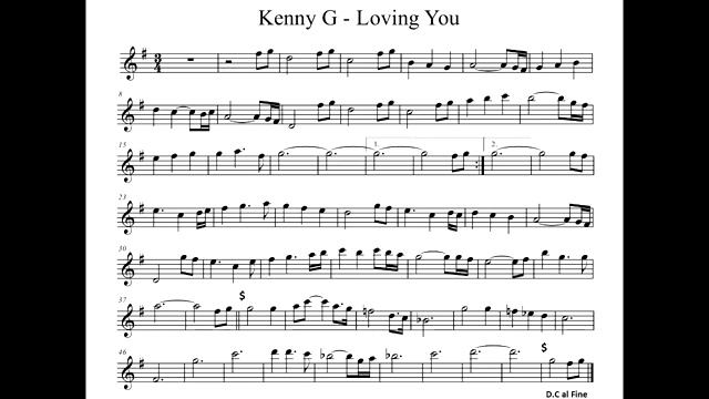 Notes alto saksofon Kenny G Loving you. Ноты для альта саксофона Kenny G Loving you смотреть онлайн