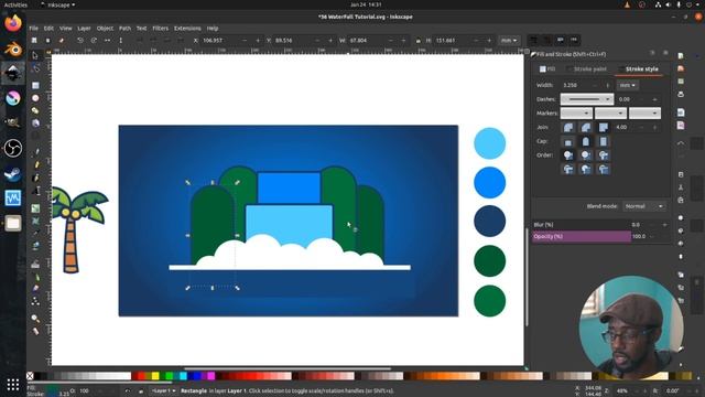 Inkscape Tutorial | Waterfall Illustration смотреть онлайн