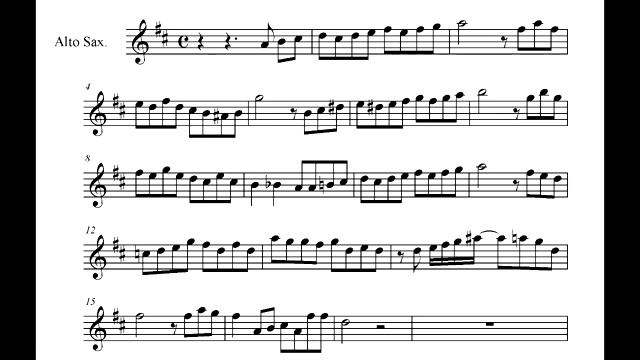 Alto fox . Notes alto sax. Ноты для альт саксофона. смотреть онлайн