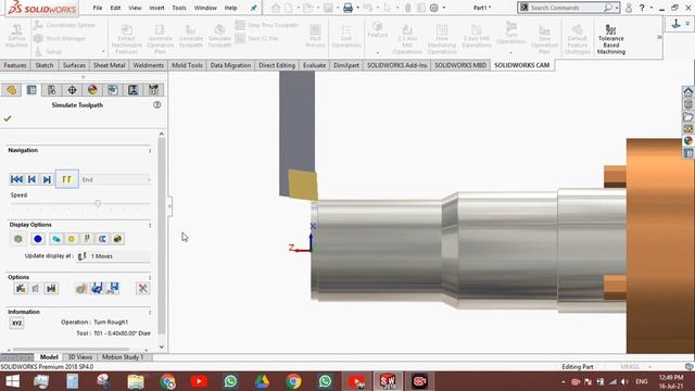 #solidworks cam #turning operation in solidworks смотреть онлайн
