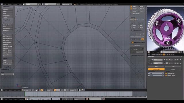 Timelapse: Hard Surface Modeling Timing Belt Gear in Blender 2.75a смотреть онлайн