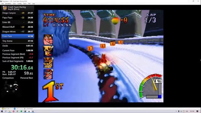 CTR - Any% (NMG) Emu - 1:00:32 смотреть онлайн
