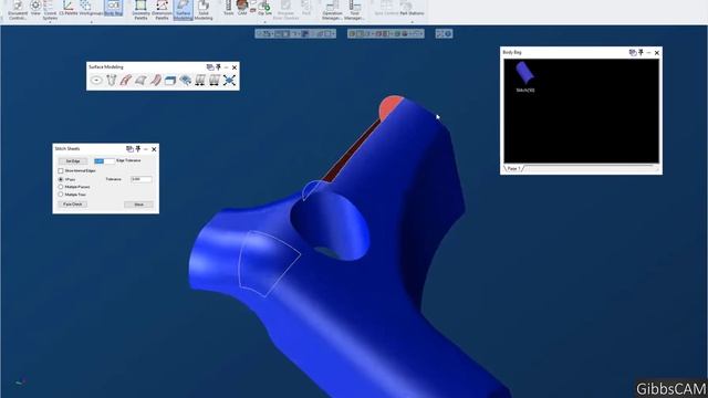 GibbsCAM, Heal Surfaces and turn into a solid model смотреть онлайн