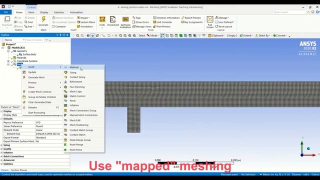 ANSYS FLUENT Tutorial: VOF model (Mixing T-junction Oil + water) Part 2/3 смотреть онлайн