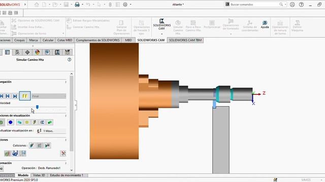 Practica, Pieza en Torno SolidWorks-CamWorks смотреть онлайн