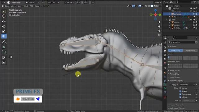 Rigging a T-Rex in Blender-FULL PROCESS-RIGIFY-Animation and Rigging tutorial--P3-adding-head bones смотреть онлайн