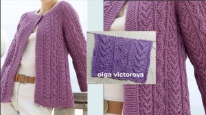 467 РЕЛЬЕФНАЯ ЗМЕЙКА И КОСИЧКИ СЕРДЕЧКАМИ Вязание Узоры спицами