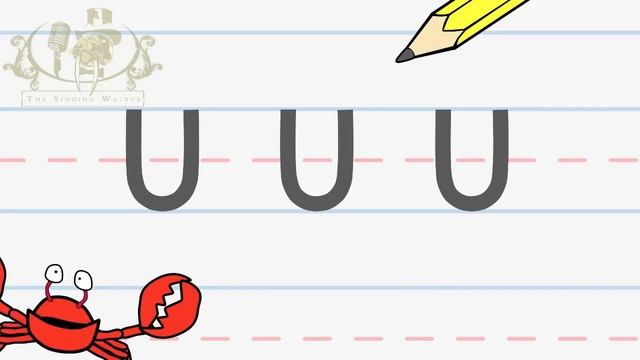 Write the letter U | Alphabet Writing lesson for children | The Singing Walrus смотреть онлайн