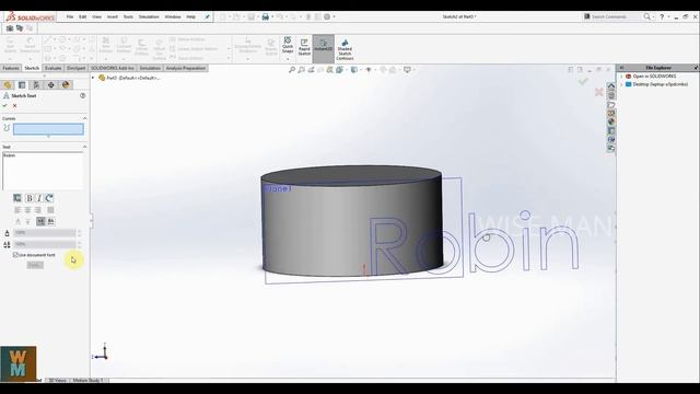 SOLIDWORKS BASIC TUTORIAL - EMBOSS, DEBOSS AND SCRIBE TOOL FOR TEXT OR OBJECT смотреть онлайн