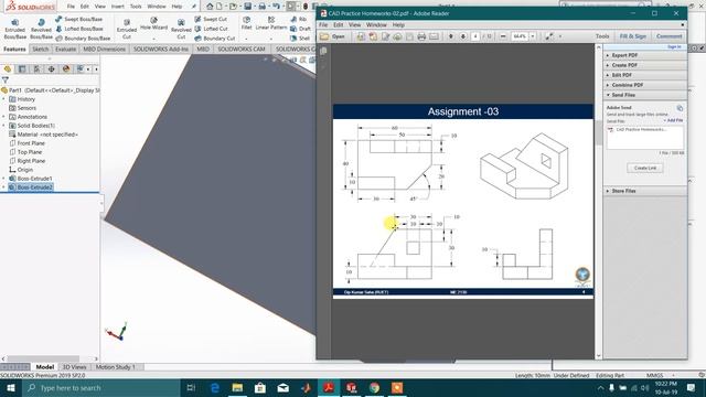 SW tutorial Assignment 2.03 | | SolidWorks for beginner смотреть онлайн