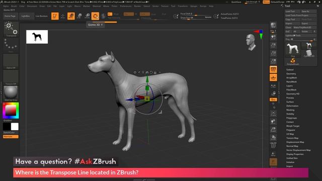 #AskZBrush - "Where is the Transpose Line located in ZBrush?" смотреть онлайн