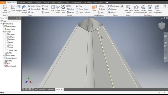 Square Cone in Autodesk Inventor Sheet metal || Sheet metal Basics || Inventor Sheet metal tutorial смотреть онлайн