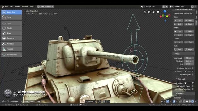 Kliment Voroshilov Tank created in Blender 3D смотреть онлайн