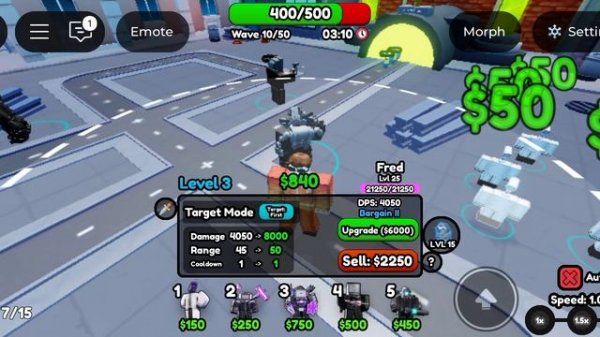 UPGRADED TITAN CINEMA, FRED в SKIBIDI TOWER DEFENSE