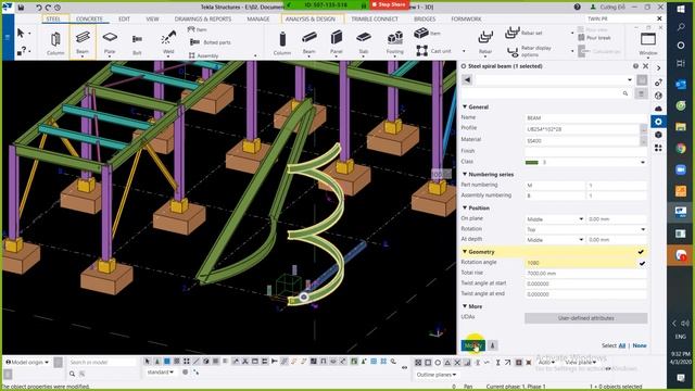 [Tekla Structures 2020] Bài 11 Spiral Beam смотреть онлайн